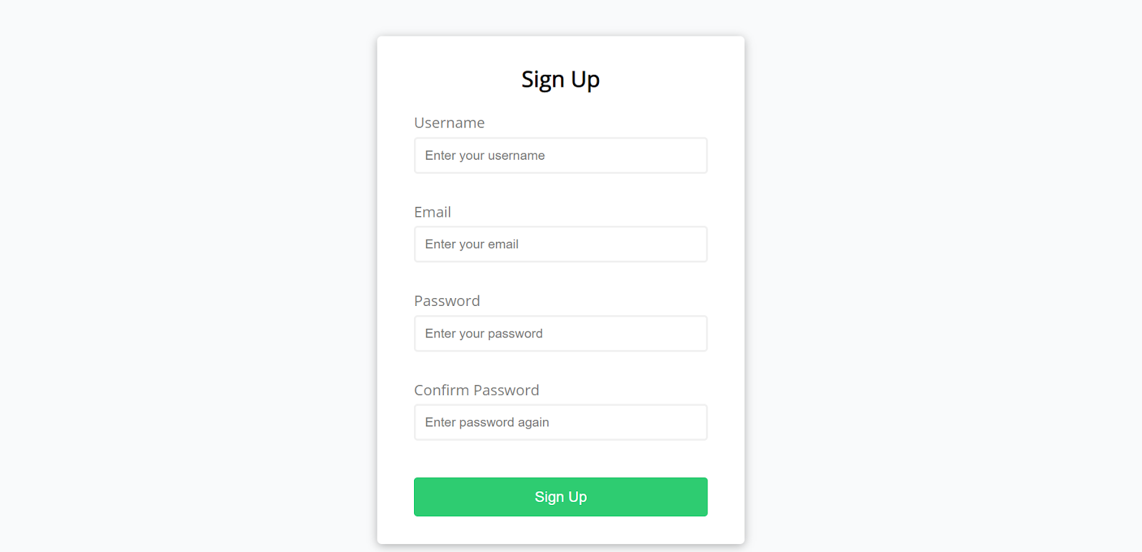 signup form