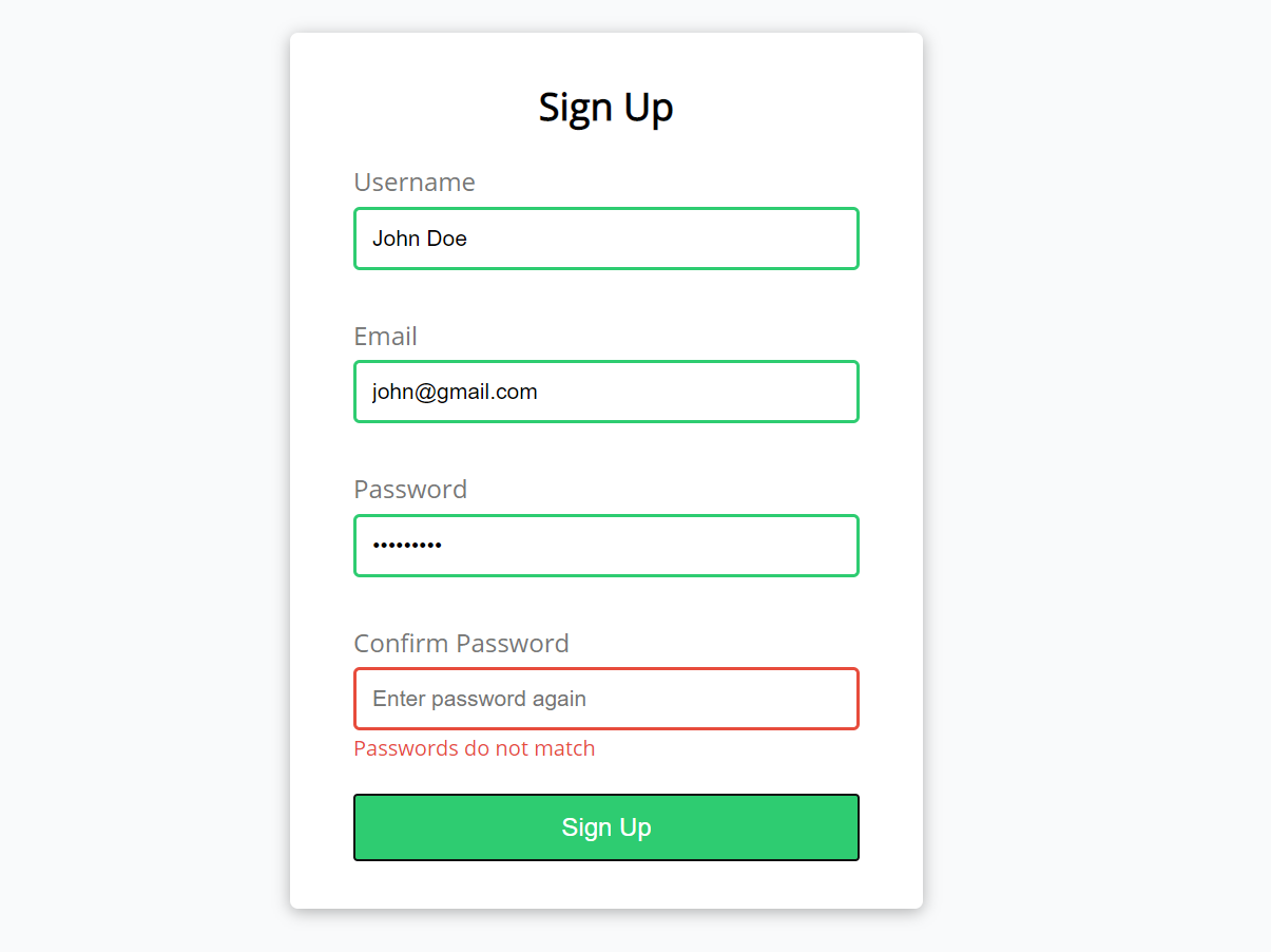 signup form